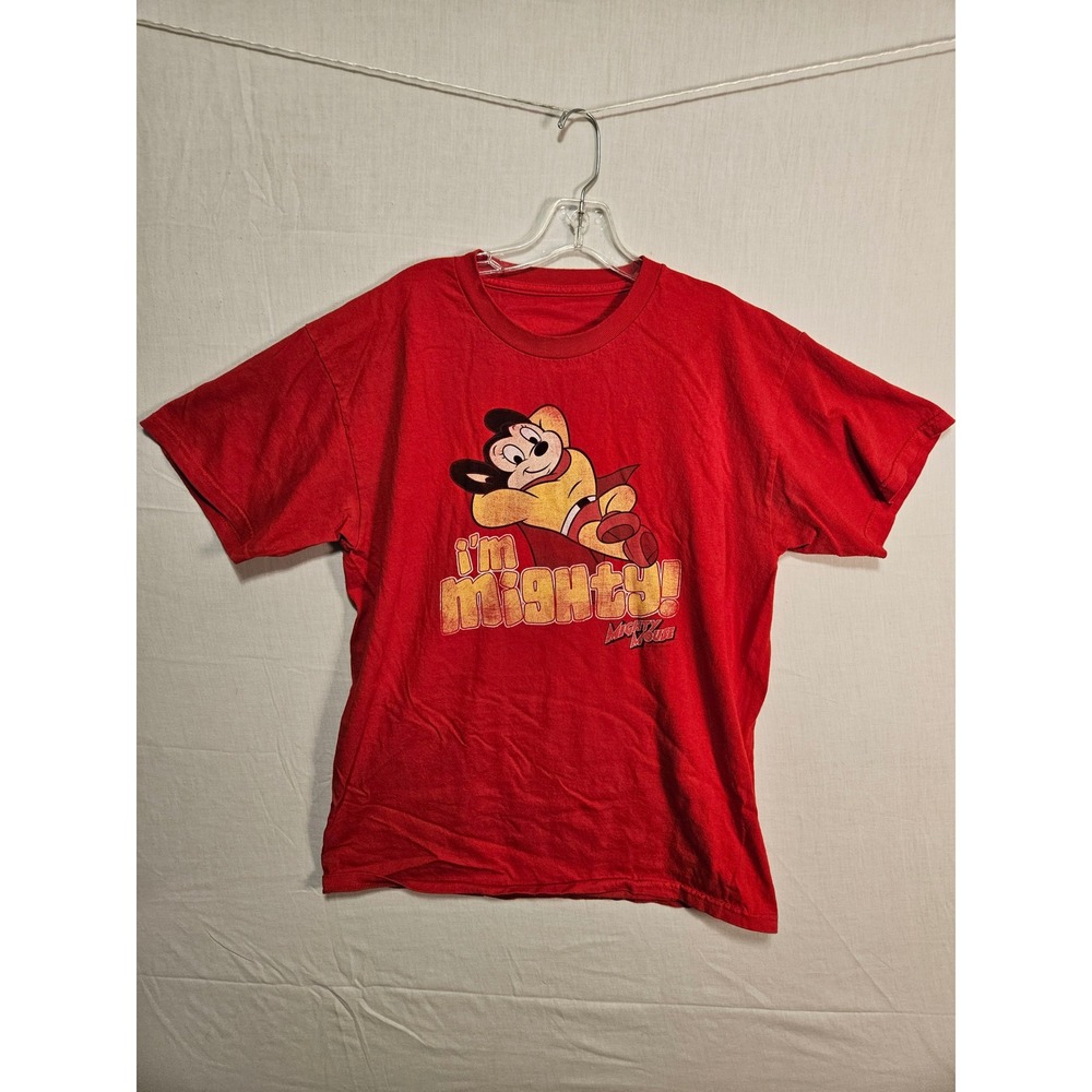 Mighty Mouse Im Mighty Graphic T-Shirt Red Short Sleeve Mens‎ Large 2630